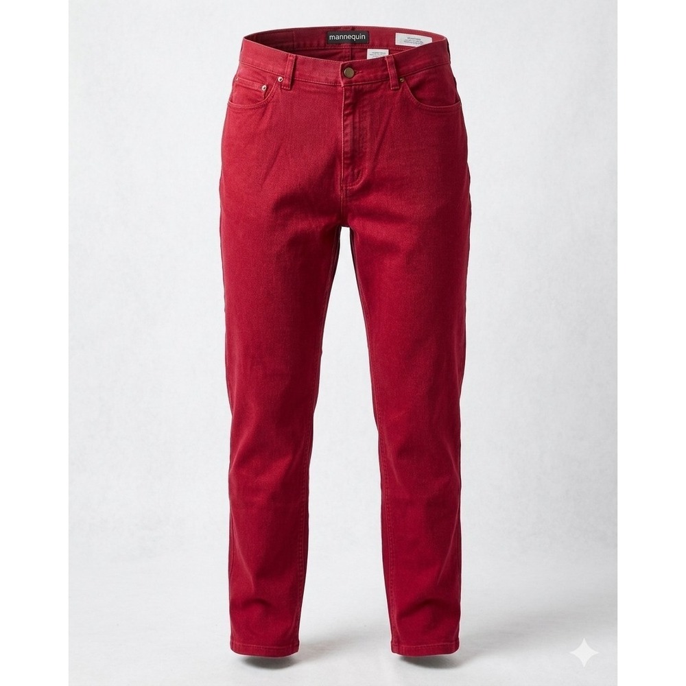 Lauren Jeans Co Ralph Lauren Women's Red Demin Straight Leg Jeans Pants. Size 16
